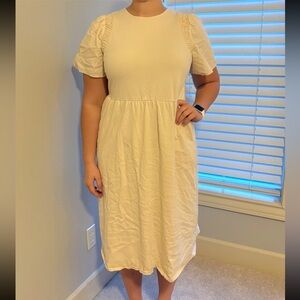 Who What Wear Butter Yellow Midi Dress